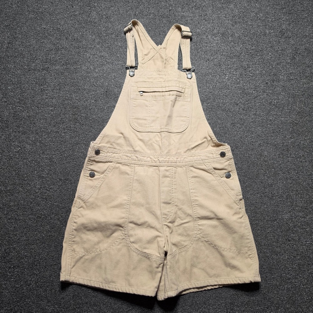 Patagonia Stand Up Overalls 5" Tan Womens Medium Organic Cotton Canvas 75005